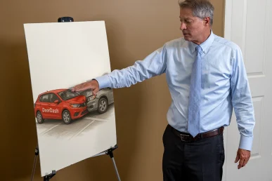 Lawyer tom mccutcheon discusses a doordash accident exhibit.