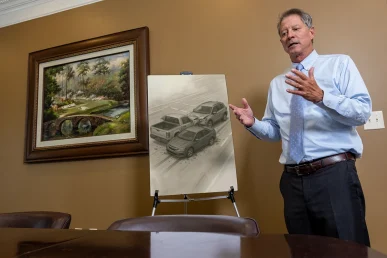 Lawyer tom mccutcheon discusses a general traffic accident exhibit summarizing roadway hazards.