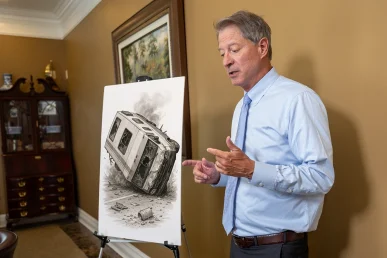 Personal injury attorney tom mccutcheon meets with a client to review a recreational vehicle accident claim.