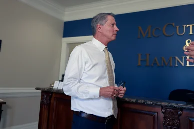 Tom mccutcheon and joel hamner prepare a case involving a pizza delivery driver collision.