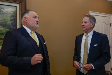 Tom mccutcheon and joel hamner prepare a legal strategy for an off road motorcycle crash victim.