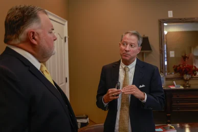 Tom mccutcheon and joel hamner prepare a premises liability claim after a malfunctioning elevator caused injuries.