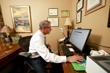 Tom mccutcheon hard at work on a falling object claim.