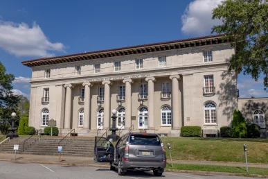 Classical style facade of the Florence Alabama courthouse building