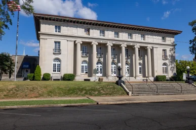 Side view of the historic Florence Alabama federal courthouse building
