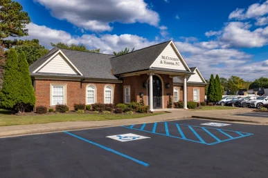 Entrance of McCutcheon and Hamner Florence Alabama office highlighting car accident legal services